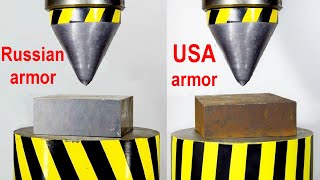 HYDRAULIC PRESS VS ARMOR USA AND RUSSIA [upl. by Duwad148]