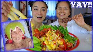 IM FREE MUKBANG WITH MOM  HANG OUT WITH GRANDPA  SASVlogs [upl. by Leahcimnoj]