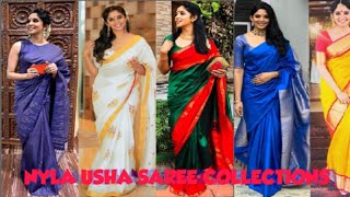 Nyla Usha saree collections  Malayalam actor [upl. by Mussman955]