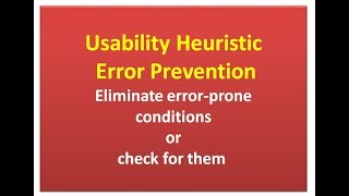 UX Design  Usability Heuristic  Error Prevention  Eliminate errorprone conditions [upl. by Flanagan]