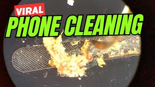 Viral Phone Cleaning Done Under the Microscope ASMR Phone Cleaning [upl. by Steinke]