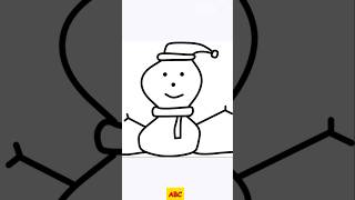 Tutorial come disegnare un pupazzo di neve facile per bambini [upl. by Lloyd]