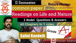 Readings on Life and NatureNature MattersKannur University Second Semester Common English Summary [upl. by Weslee]