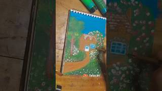 Garden house 🏡 garden house artpainting viralvideo viralshort shorts fariyaart [upl. by Plossl932]