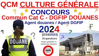 QCM Culture générale  Annales Agent Douanes  Agent DGFIP  Concours commun cat C  202324  quiz [upl. by Reinold591]