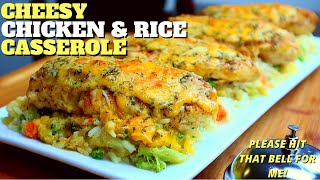 EASY CHICKEN amp RICE CASSEROLE  HOW TO MAKE BEST CHEESY CHICKEN AND RICE CASSEROLE YOUTUBE RECIPE [upl. by Cleasta]