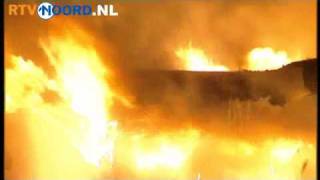 Grote brand in Veendam [upl. by Notsirk]