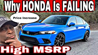 New Honda Vehicles Are FAILING To SELL PRICES Are Too HIGH For There Customer Base [upl. by Mort]