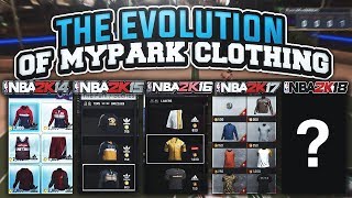 THE EVOLUTION OF CLOTHING IN MY PARK 2K17 NBA 2K16 NBA 2K15 AND NBA 2K14 [upl. by Cheffetz]