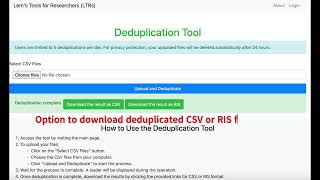 A FREE DEDUPLICATION tool for researchers [upl. by Arnaldo]