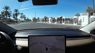 Tesla FSD 1236 in Las Vegas goes back to the airport charger for a quick top off [upl. by Ilek720]