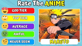 Anime Tier List  Rate Your Favorite Anime Shows  Anime Quiz [upl. by Licna]