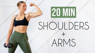 20 MIN DUMBBELL SHOULDERS amp ARMS At Home or Gym [upl. by Hermia386]