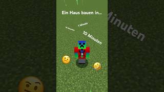 Ein Haus bauen in 10 Sekunden 1 Minute und 10 Minuten 🤨🤣 minecraft rayshayx gaming memes [upl. by Namia]