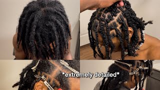 How to Retwist dreads and do two strand twist on dreads Beginner friendly step by step tutorial [upl. by Kobylak768]