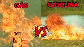 TIRO EM LATA DE GAS VS TIRO EM GARRAFA DE GASOLINA [upl. by Prochora939]