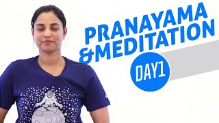 Day 1 of 10 days Pranayama and Meditation For Beginners  For Stress And Anxiety [upl. by Trauner]