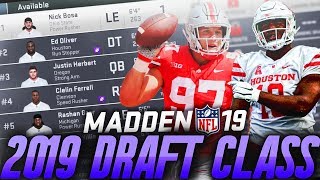 Complete NFL 2019 Draft Class in Madden 19 [upl. by Irianat445]