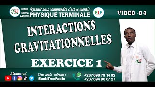 Physique terminale 4  chapitre 1 interactions gravitationnelles  solution Exercice1 [upl. by Arramas]