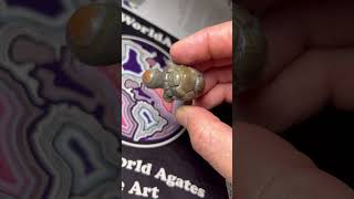 Lake Superior agate turtle carving artwork lakesuperioragate artandcraft lapidaryarts art [upl. by Anerol]