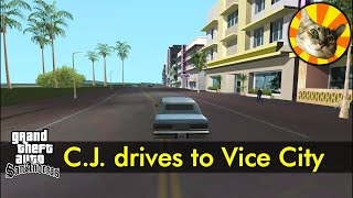 Just Driving 144  CJ drives to Vice City  GTA San Andreas [upl. by Avonasac]