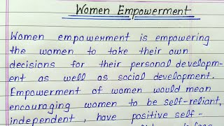 Women empowerment essay writing in english [upl. by Eerdua]