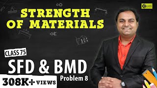 SFD and BMD  Problem 8  Shear Force and Bending Moment Diagram  Strength of Materials [upl. by Daveda]