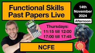 Part 2 NCFE Functionals Skills Maths Past Paper Live [upl. by Balas650]