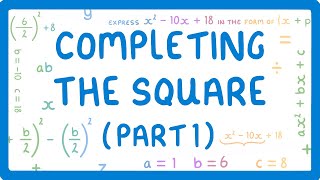 GCSE Maths  How to Factorise Quadratics by Completing the Square Part 1  Factorise When a1 52 [upl. by Ahsenre130]