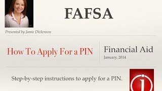 How to apply for a FAFSA PIN [upl. by Nylesoj630]