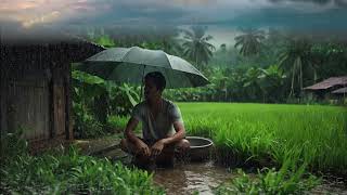 Relaxing Rain to Sleep Deeply in 3 Minutes 🌧️ Relaxing Rain on the Green agricultural land [upl. by Awhsoj]