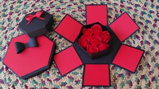 Diy hexagon explosion box assembly and decor perfect valentines gift handmade birthday gif box [upl. by Kiersten90]