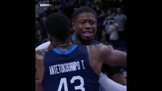 Thanasis Antetokounmpo consoling his brother Kostas after Greece was eliminated from EuroBasket ❤️ [upl. by Oniotna239]