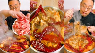 Eat hot pot  spicy food  mutton rolls  meatballs  beef slices  ASMR MUKBANG [upl. by Ysac843]