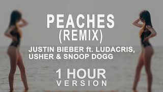 Justin Bieber  Peaches Remix ft Ludacris Usher amp Snoop Dogg 1 Hour [upl. by Azirb]