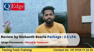 Testing Tools Training amp Placement Institute Review by Nishanth qedgetech Hyderabad [upl. by Daraj]