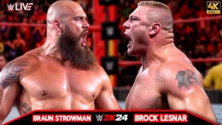 Brock Lesnar vs Braun Strowman  Extreme Rules  WRESTLEMANIA 39 DAY  WWE August 82024 4K60FPS [upl. by Nanam579]