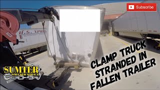 Clamp Truck Stranded In Fallen Trailer [upl. by Ilil]