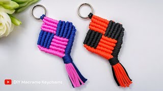 Super Easy Paracord Lanyard Keychain Tutorial  Macrame Paracord Key Chain [upl. by Lettig]