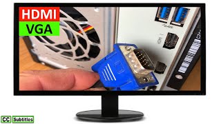 How to connect HDMI PC to a VGA Monitor using 1080P HDMI to VGA Converter [upl. by Roseline637]