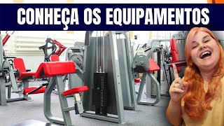 EQUIPAMENTOS DE MUSCULAÇÃO comuns nas academias e suas funções  parte 1 💪 [upl. by Akirdnas]