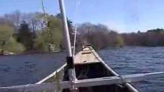 Canoe Sail Kit from SailboatsToGocom Flies Across Lake [upl. by Reve606]