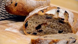 【面包食验】天然酵母蔓越莓核桃面包Sourdough Cranberry amp Walnut Bread [upl. by Darbee]