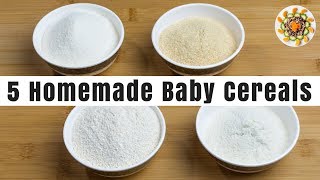 5 Homemade Baby Cereals for 6 Month Old Baby  Stage 1 Baby Cereals  Healthy Baby First Foods [upl. by Arej]