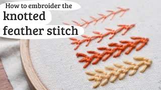 knotted feather stitch embroidery tutorial [upl. by Aznerol]