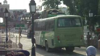 Pakistan Tourism Bus crossing wagha Border from India to enter Pakistan [upl. by Eibloc418]