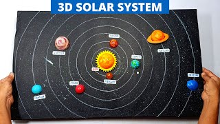 How to make 3D Solar System Project  step by step  School project  3D Model  3D Solar System [upl. by Leima]