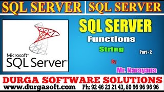 Sql Server tutorial  onlinetrainingstring functions Part2 by Narayana [upl. by Ennazzus]