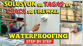 Solusyon sa Tagas at Crack ng pader  Step by step Waterproofing Application [upl. by Nimrahc]