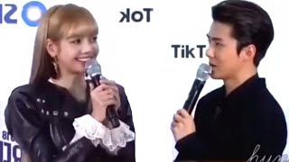 Hunlisa Interaction moment😍 Sehun Exo amp Lisa Blackpink  no real [upl. by Lelia]